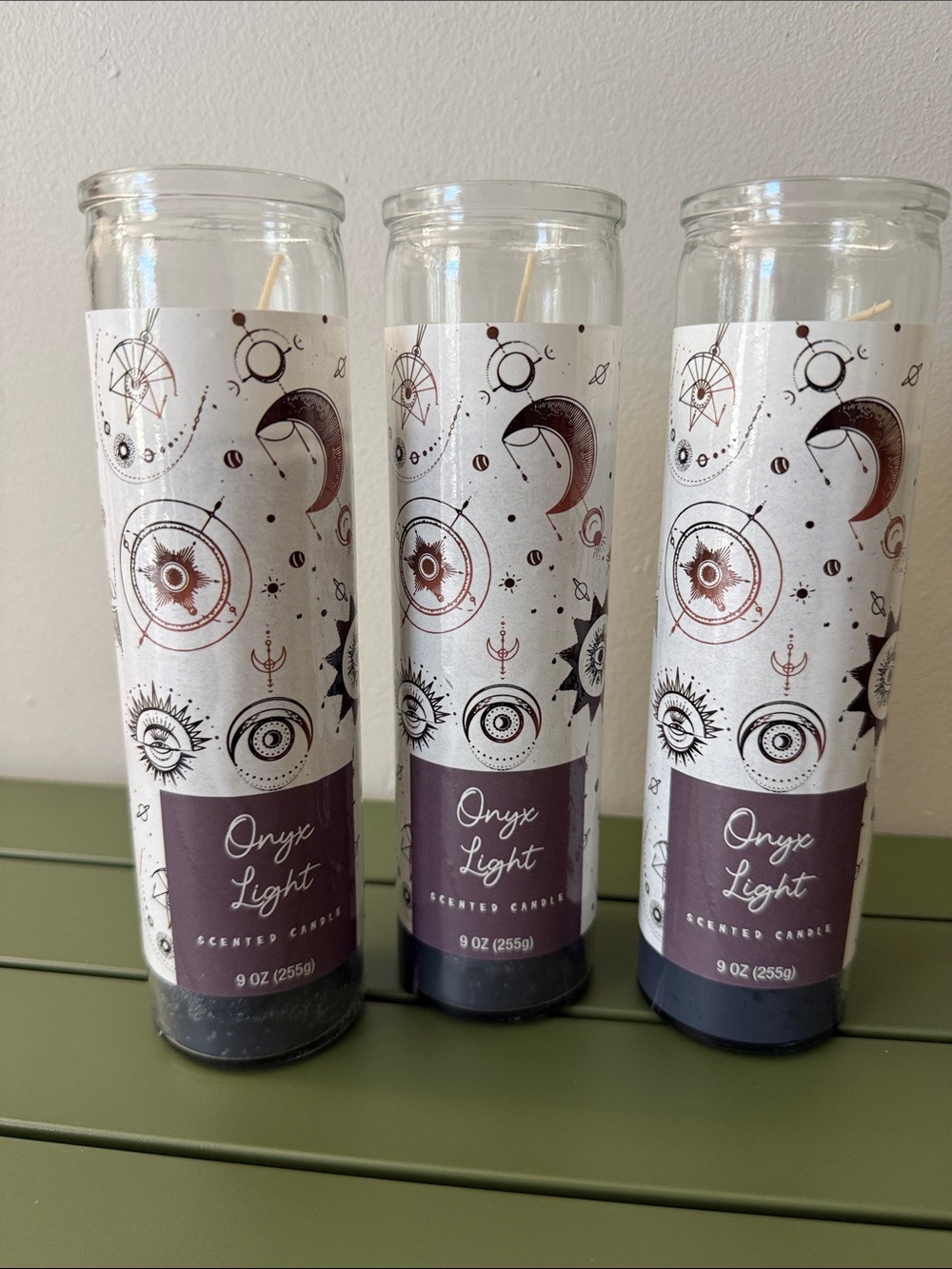 Onyx Light 9” Candles (3)